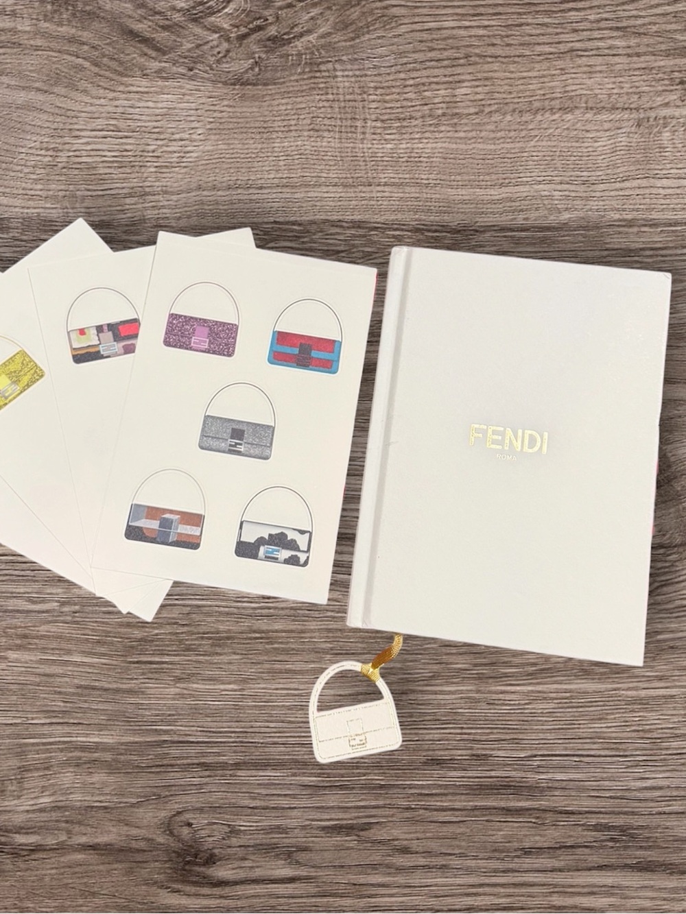 Fendi Notebook Featuring Baguette Handbag Sticker Sheets